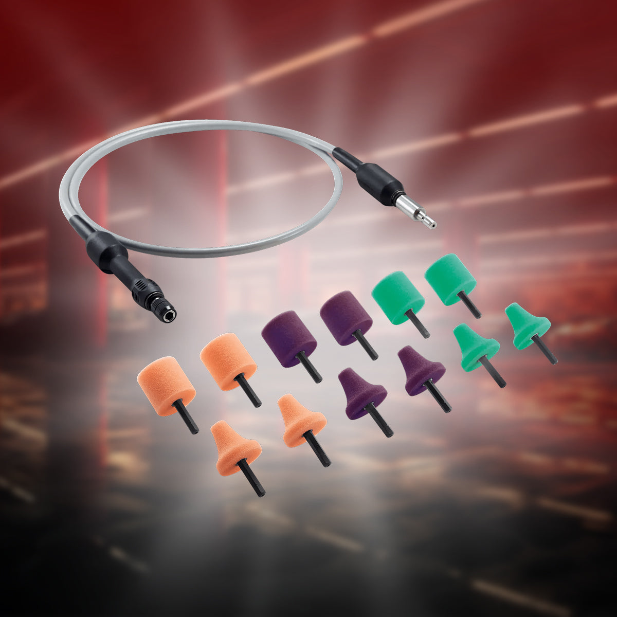 Flex FS 140 Set flexible shaft for PXE 80 10.8-EC, designed for precise spot polishing in hard-to-reach areas with a 4.5-ft extended reach.