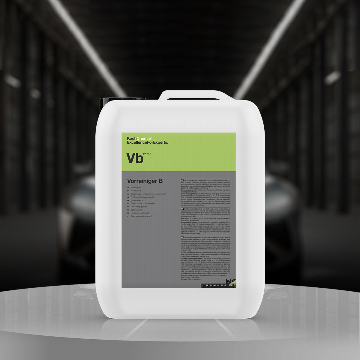 Koch Chemie Vorreiniger B Precleaner 11 Kg for highly concentrated, phosphate-free, alkaline prewashing of vehicles and trucks.