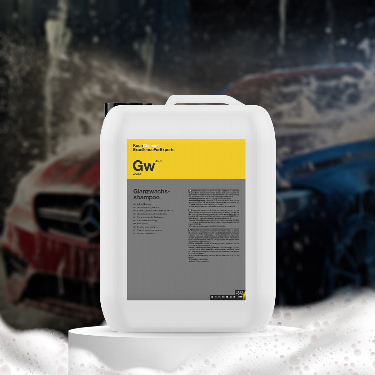 Koch Chemie Glanzwachs Shampoo for Cars 10 Kg, phosphate-free formula for cleaning, maintaining, and conserving car paint gloss