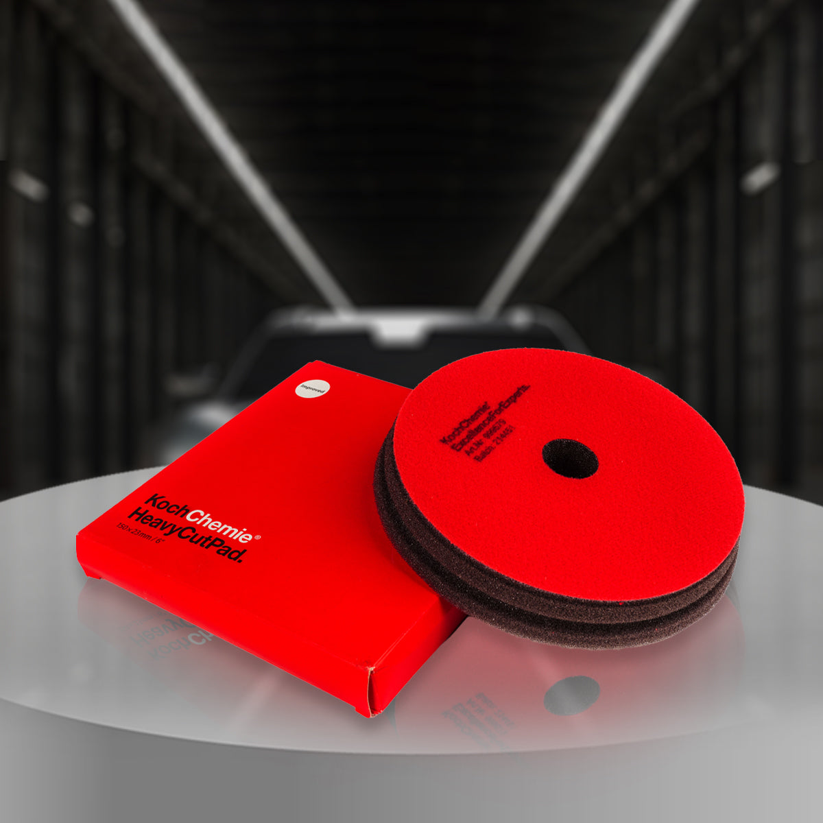 Koch Chemie Heavy Cut Pad Red 150 x 23mm designed for professional vehicle detailing, perfect for removing heavy weathering and deep scratches.