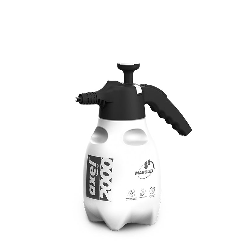 Marolex Foamer Axel 2000ml (ACID-line) with precision foam technology, designed for creating dense foam for vertical surfaces and cavity penetration.