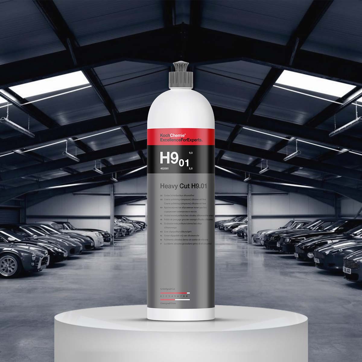 Koch Chemie Heavy Cut H9.01 1L coarse polishing compound for removing deep scratches and restoring paintwork.