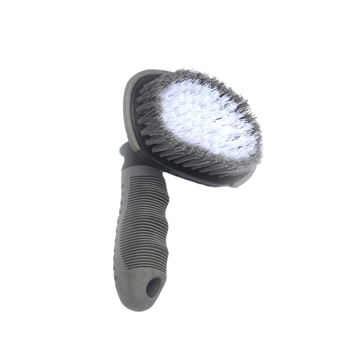 Durable MENZAPRO Car Cleaning Bristle Tyre Brush with anti-slip handle, perfect for removing dirt, oil stains, and grime from car tyres and wheels.