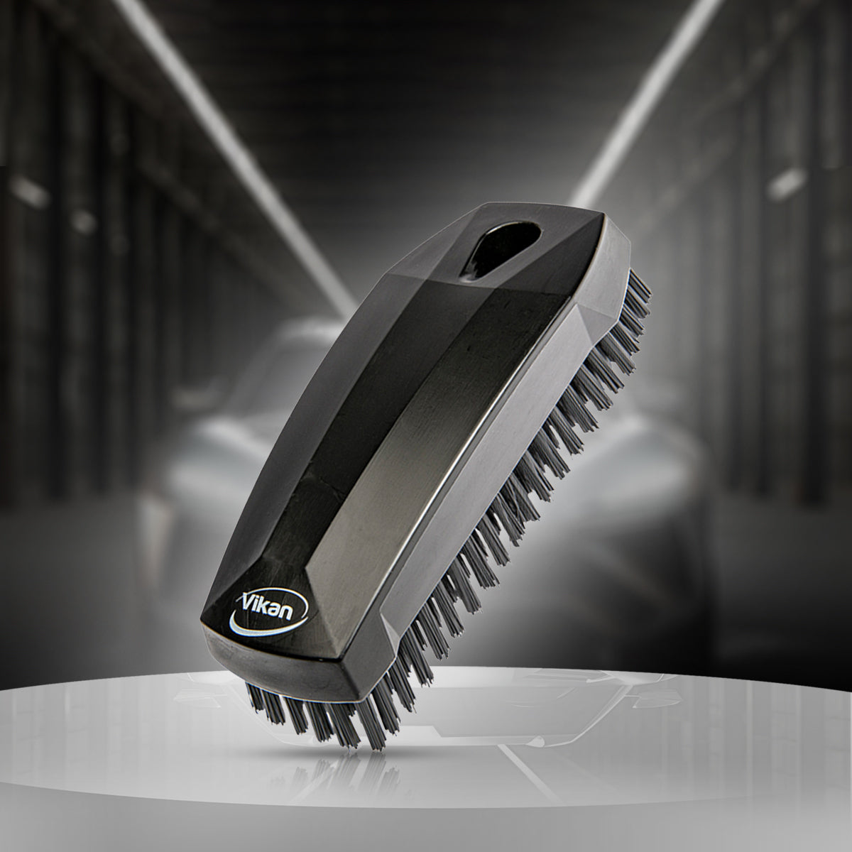 Koch Chemie Vikan Nail Brush, durable cleaning tool for car detailing, ideal for brushing out lambswool polishing pads.