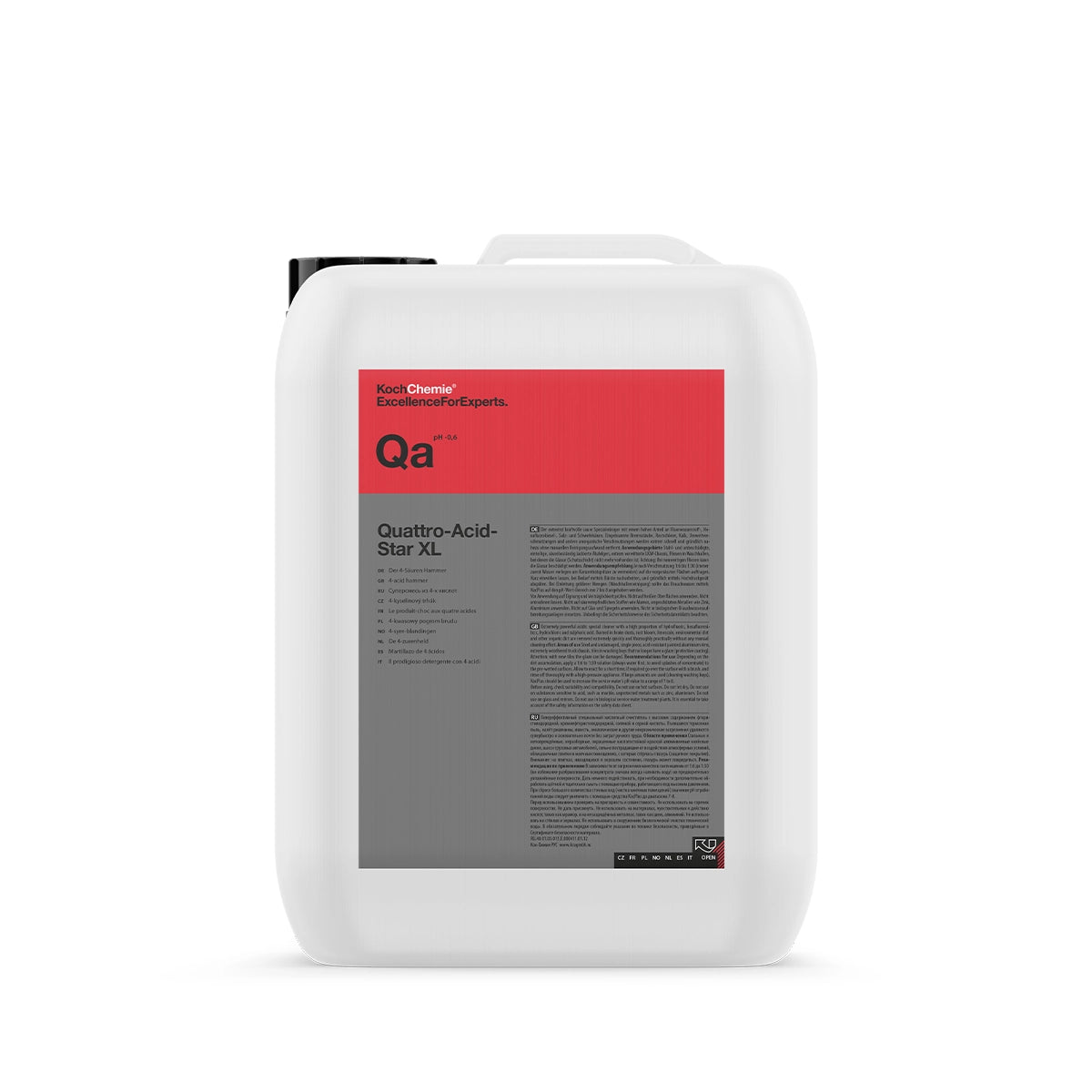 Quattro-Acid-Star XL 11Kg professional acidic cleaner with hydrofluoric, hydrochloric, and sulphuric acid for superior cleaning results.