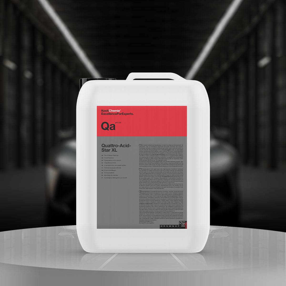 Koch Chemie Quattro-Acid-Star XL 11Kg acidic cleaner for steel and acid-resistant surfaces, ideal for removing brake dust, rust, and grime.