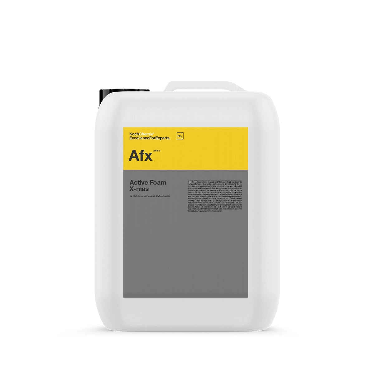 Koch Chemie Active Foam X-mas 10kg, premium foam shampoo ideal for pre-wash treatments and compatible with foam cannons.