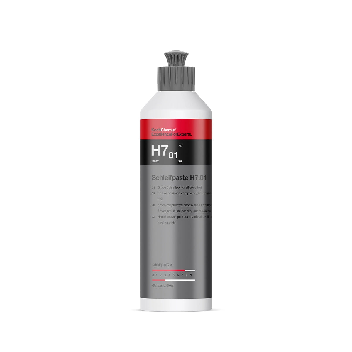 Heavy abrasive Koch Chemie Schleifpaste H7.01 250ml, ideal for restoring aged paintwork with a high gloss finish.