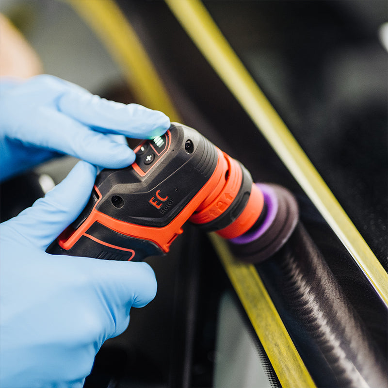 Micro Cut Pad Purple by Koch Chemie, compatible with 3-inch backing plates, perfect for exterior detailing tasks.