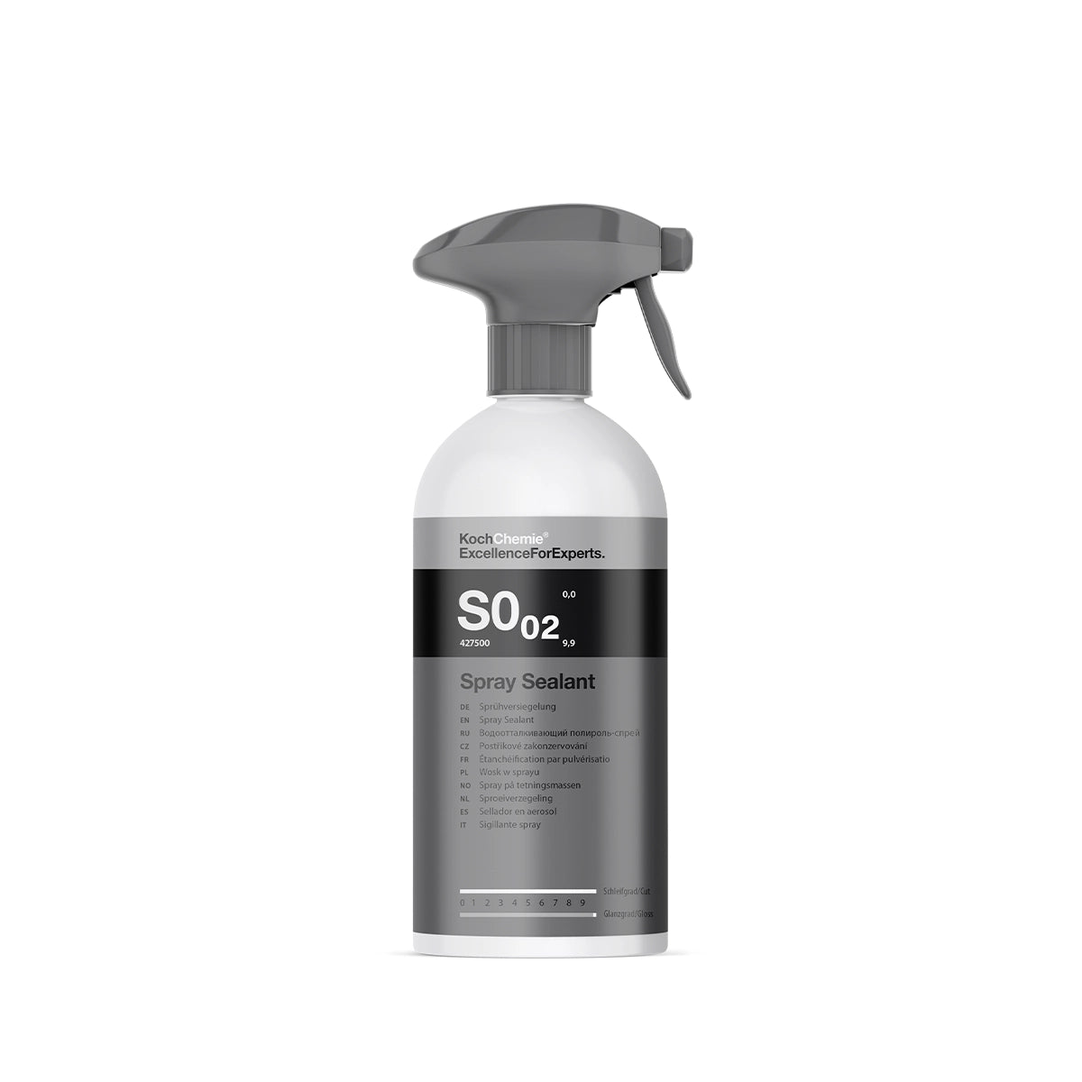 500ml Koch Chemie Spray Sealant S0.02 enhances paint color and creates a velvety smooth surface.