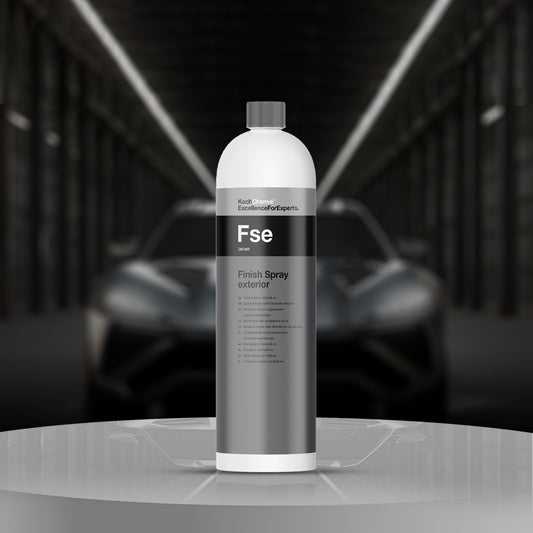 Koch Chemie Finish Spray Exterior 1L bottle for quick care of paintwork, glass, and plastics, leaving a high-gloss finish