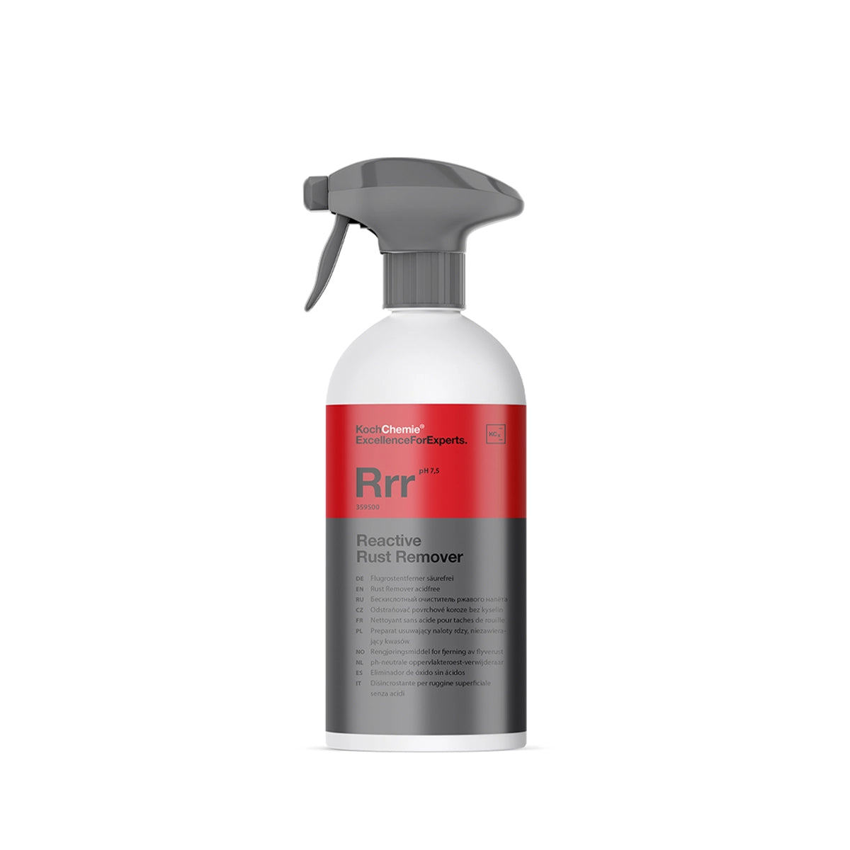 pH-neutral Koch Chemie Rust Remover 500ml for cleaning vehicle surfaces gently and thoroughly.