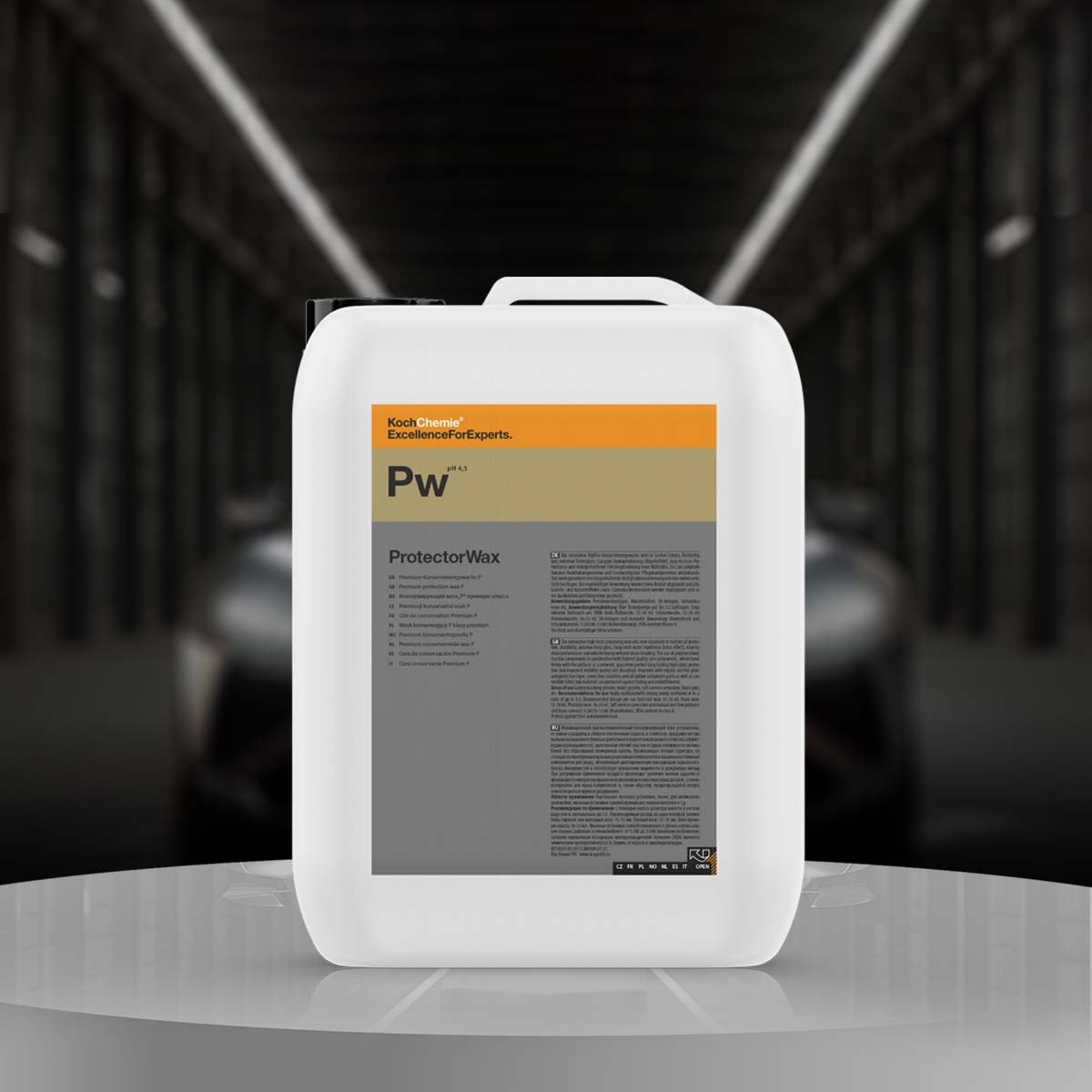 Koch Chemie Protector Wax 10 Litre, high-gloss wax providing long-lasting protection, lotus effect, and enhanced shine for vehicle surfaces.