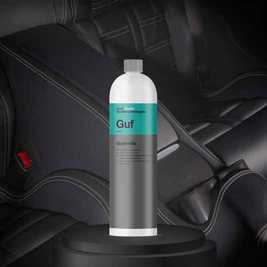 Koch Chemie Gummifix 1L dashboard shine for rubber and plastic care, silicone-oil-free formula.