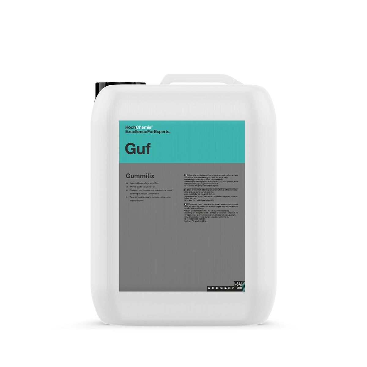 10L Koch Chemie Gummifix for restoring rubber mats and plastic surfaces to a like-new finish.