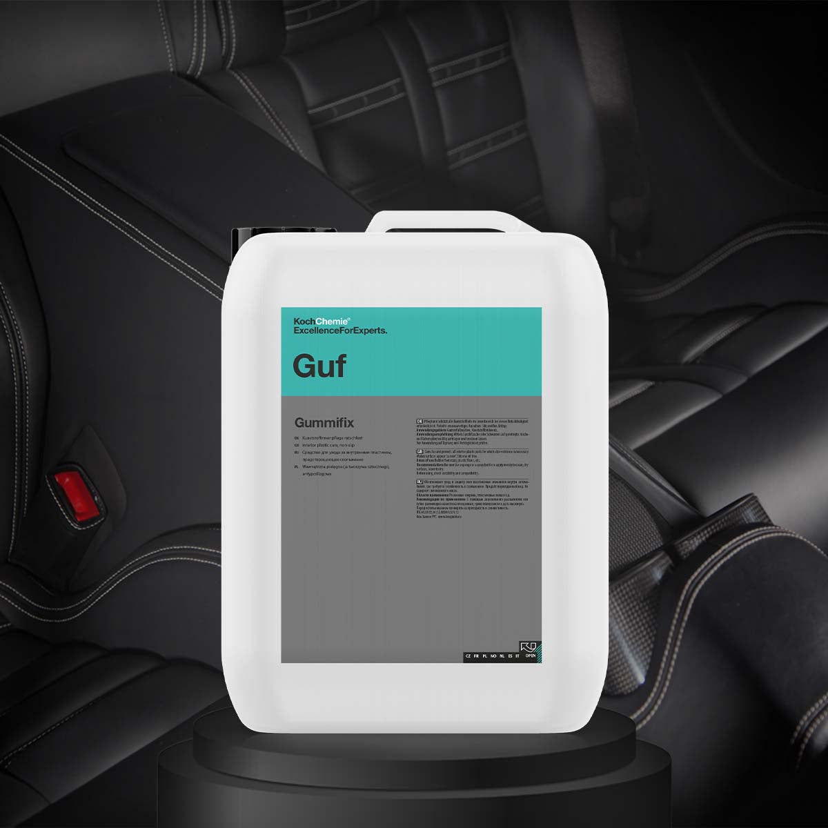Koch Chemie Gummifix 10L silicone-free dashboard shine for natural rubber and plastic treatment.