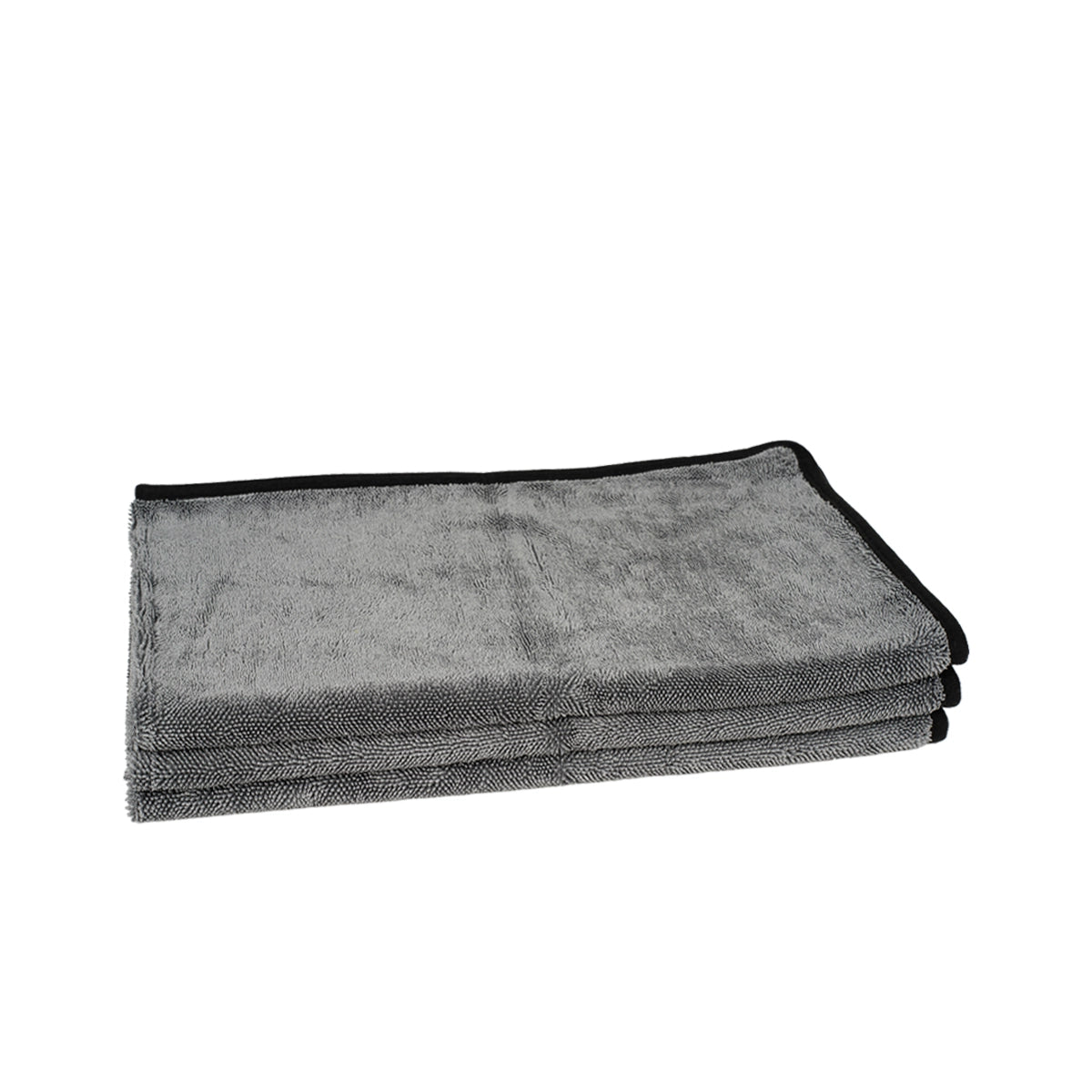 Poshlyf Twisted Loop Grey Black 600GSM Desert Storm Drier Microfiber 80cm x 50cm
