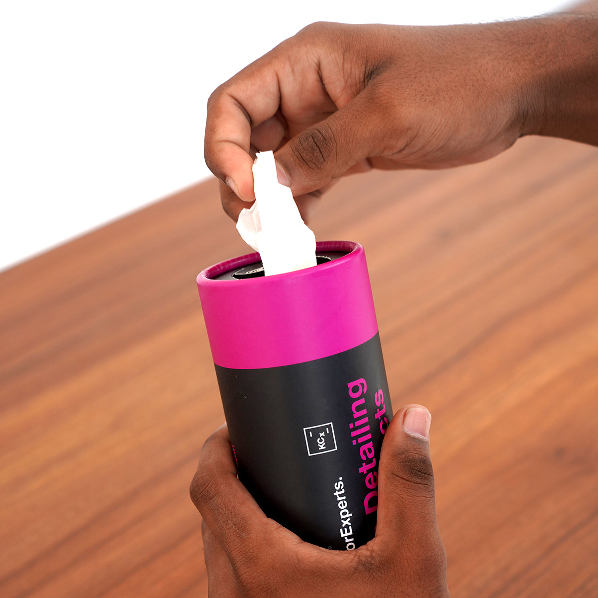 Elegant Koch Chemie Tissue Tube with 50 premium tissues, ideal for travel or daily use in cars and homes.