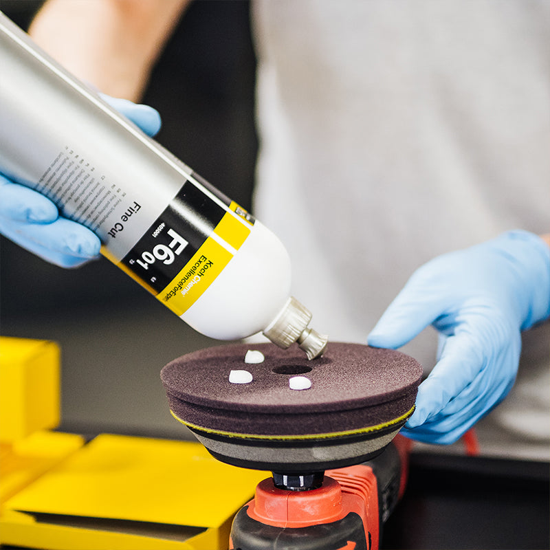 Professional-grade Koch Chemie Fine Cut F6.01, 1 Litre, suitable for efficient scratch removal and paint restoration.