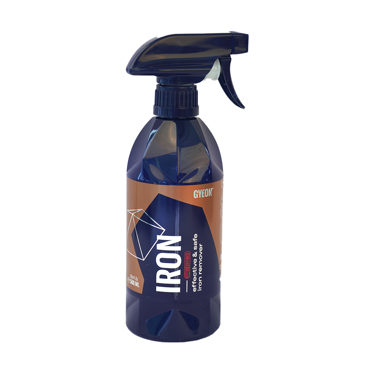 Spray bottle labeled 'IRON' on a white background