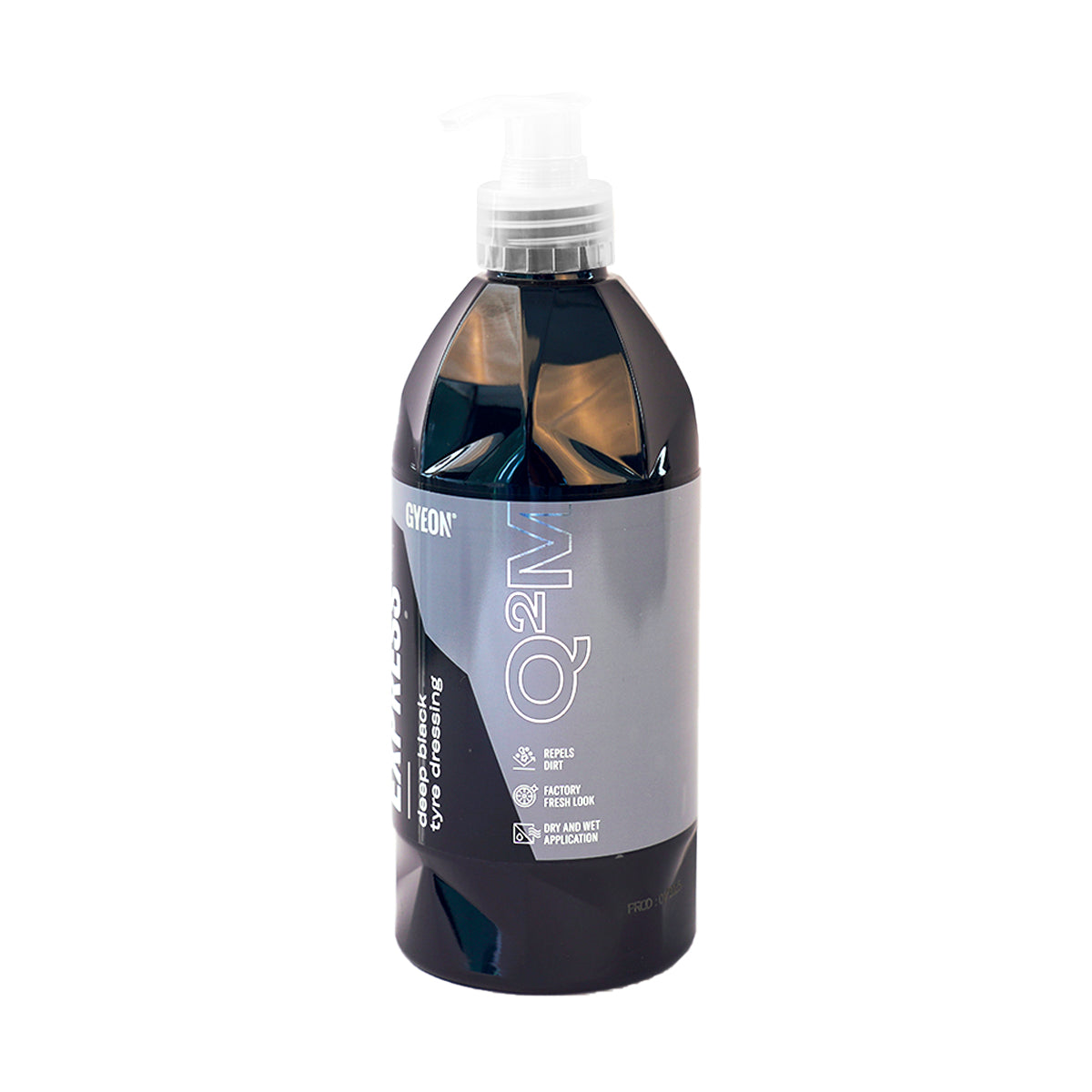 Black bottle with white label on a white background