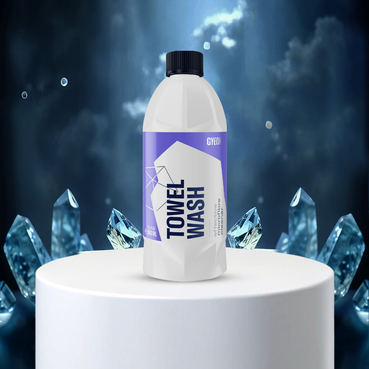 Gyeon Q2M Towel Wash Bottle of Towel Wash with crystals in the background