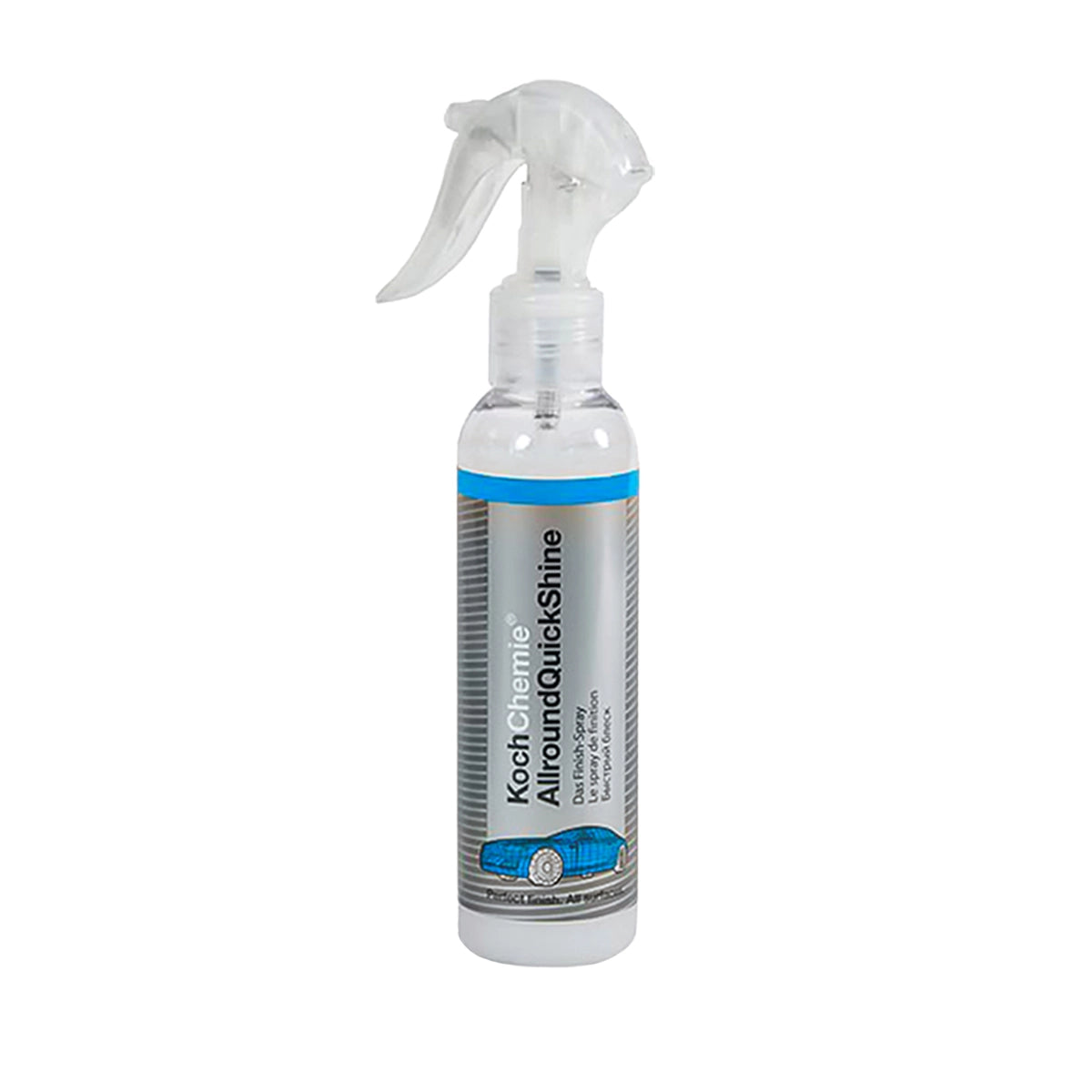 Multi-purpose Koch Chemie Allround Quick Shine in 140ml size, ideal for maintaining and protecting paint, glass, and plastic.