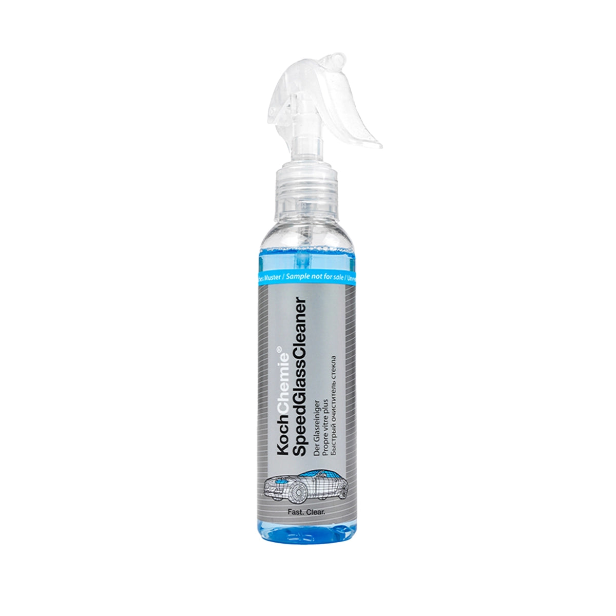 140ml Koch Chemie Speed Glass Cleaner, ready-to-use formula for crystal-clear glass and smooth surface shine.