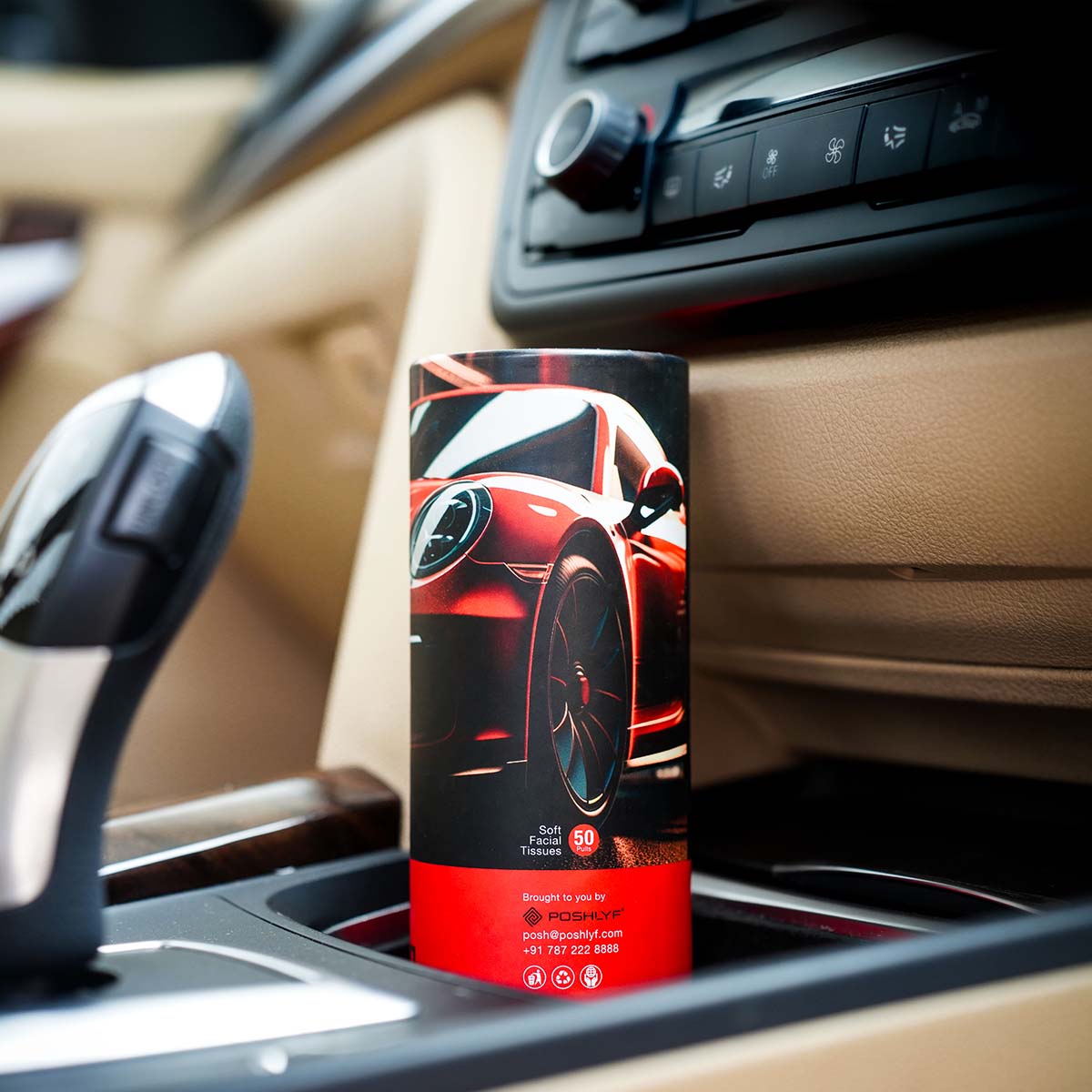 Practical Menzerna Tissue Tube with 50 tissues, combining luxury and functionality for commutes
