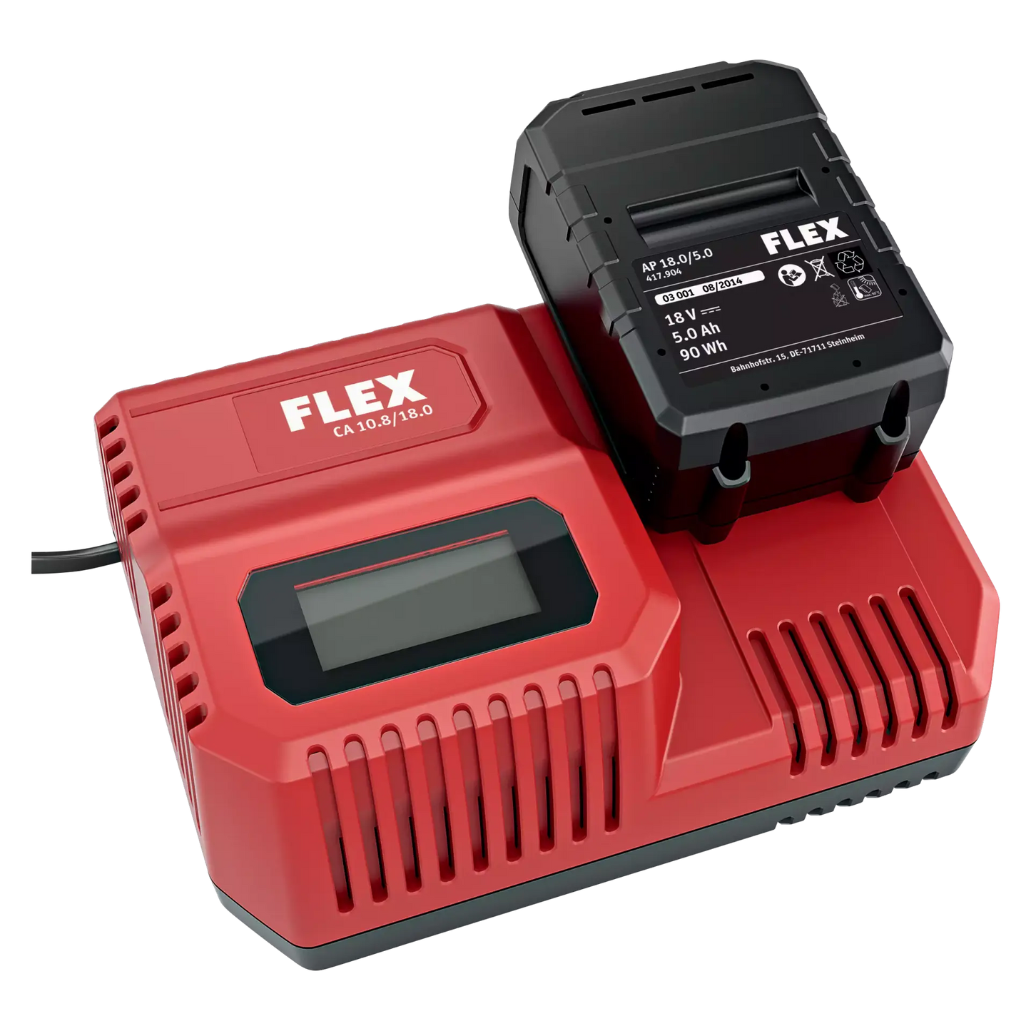 High-performance Flex battery charger with overload protection and 80% charge capacity in just 30 minutes.