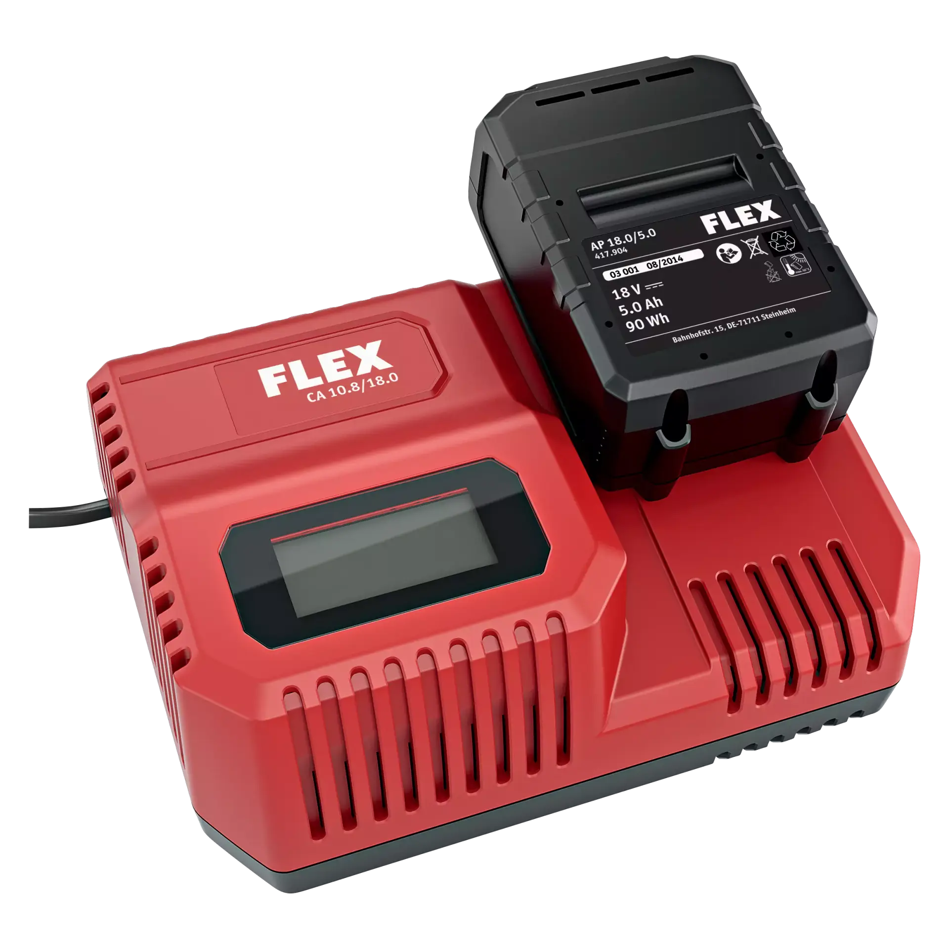 High-performance Flex battery charger with overload protection and 80% charge capacity in just 30 minutes.