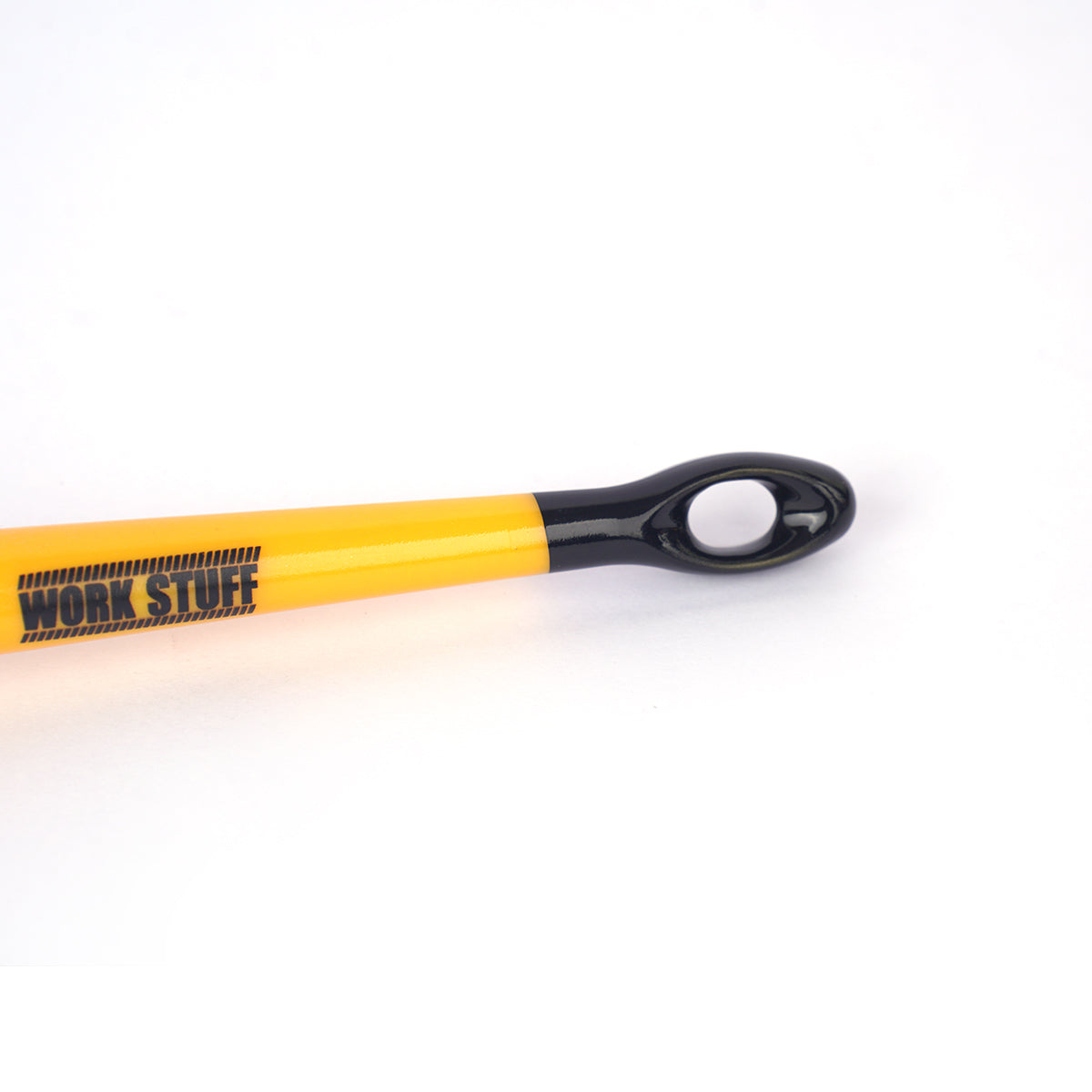 Yellow and black tool with 'Work Stuff' branding on a white background