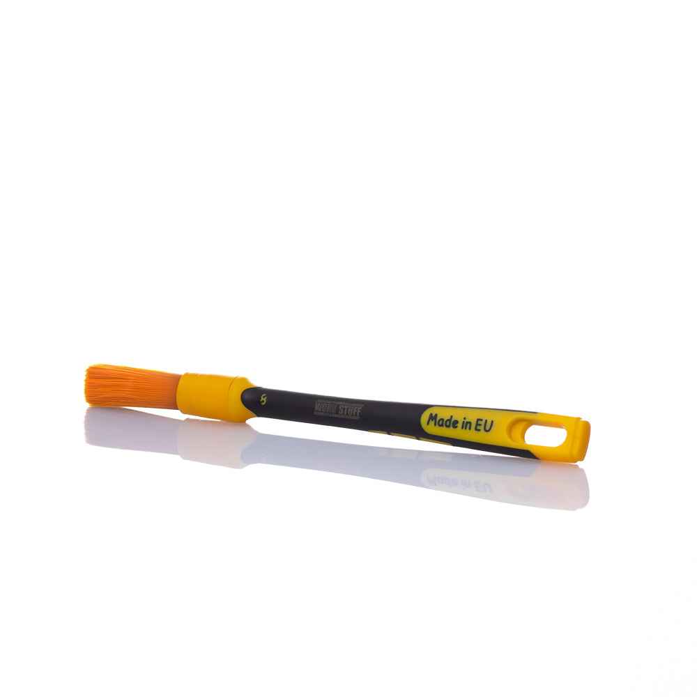 Work Stuff Detailing Brush Rubber Albino Orange 16mm with soft synthetic bristles for pre-washing and interior car cleaning.