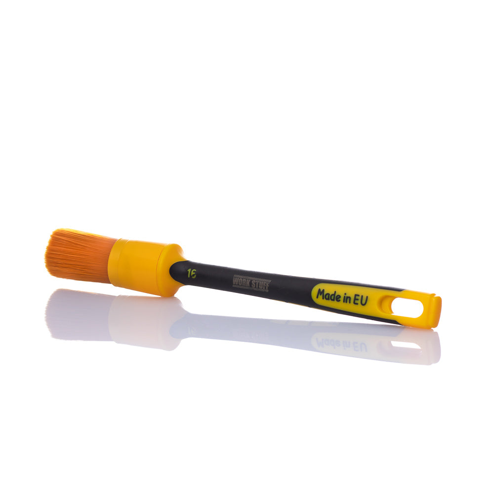Work Stuff Detailing Brush Rubber Albino Orange 30mm with soft synthetic bristles and rubberized grip for precise car interior cleaning.