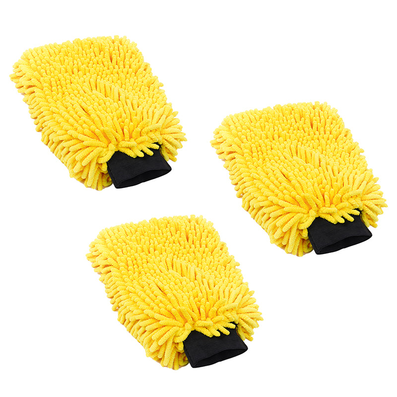 PoshLyf PoshLyf Washmitt Chenille 18cm x 12cm (1 Unit) Yellow