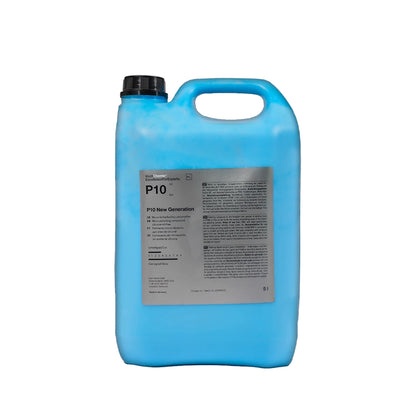 Silicone-free Koch Chemie P10 Micro Polishing Compound 5 Ltr, ideal for fresh paintwork and orbital polishing machines