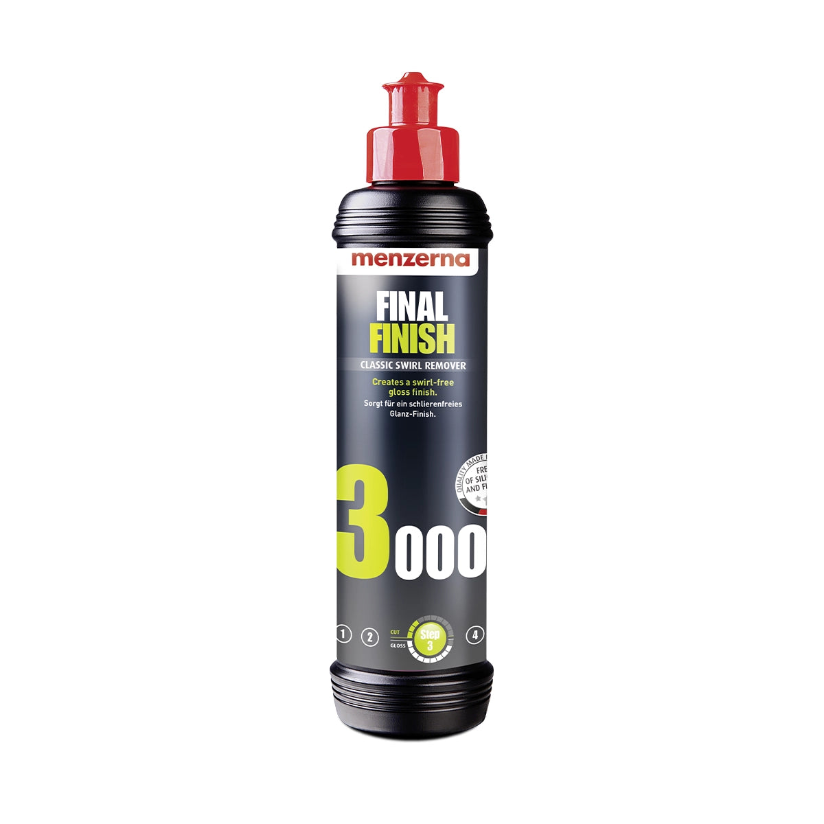 Menzerna Final Finish (FF 3000) 250 ML, effective polish for restoring depth and gloss, suitable for both new and OEM paint finishes.