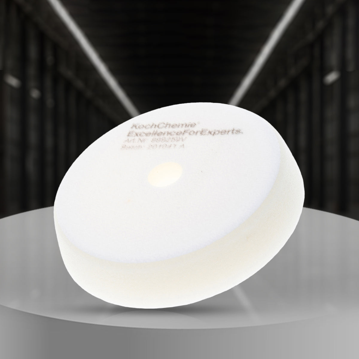 Koch Chemie Polishing Pad Hard V-Form 5-inch with perforated white design, ideal for high-performance eccentric machines and automobile detailing.