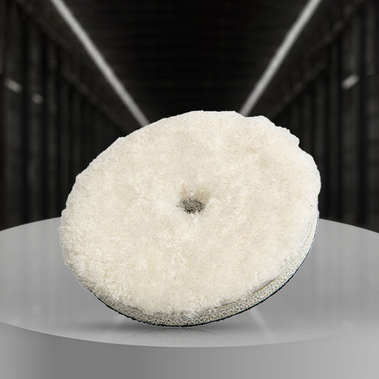 Koch Chemie Lambswool Pad Short 150 mm, made from high-quality lambswool, designed for efficient polishing with heavy-cut compounds.