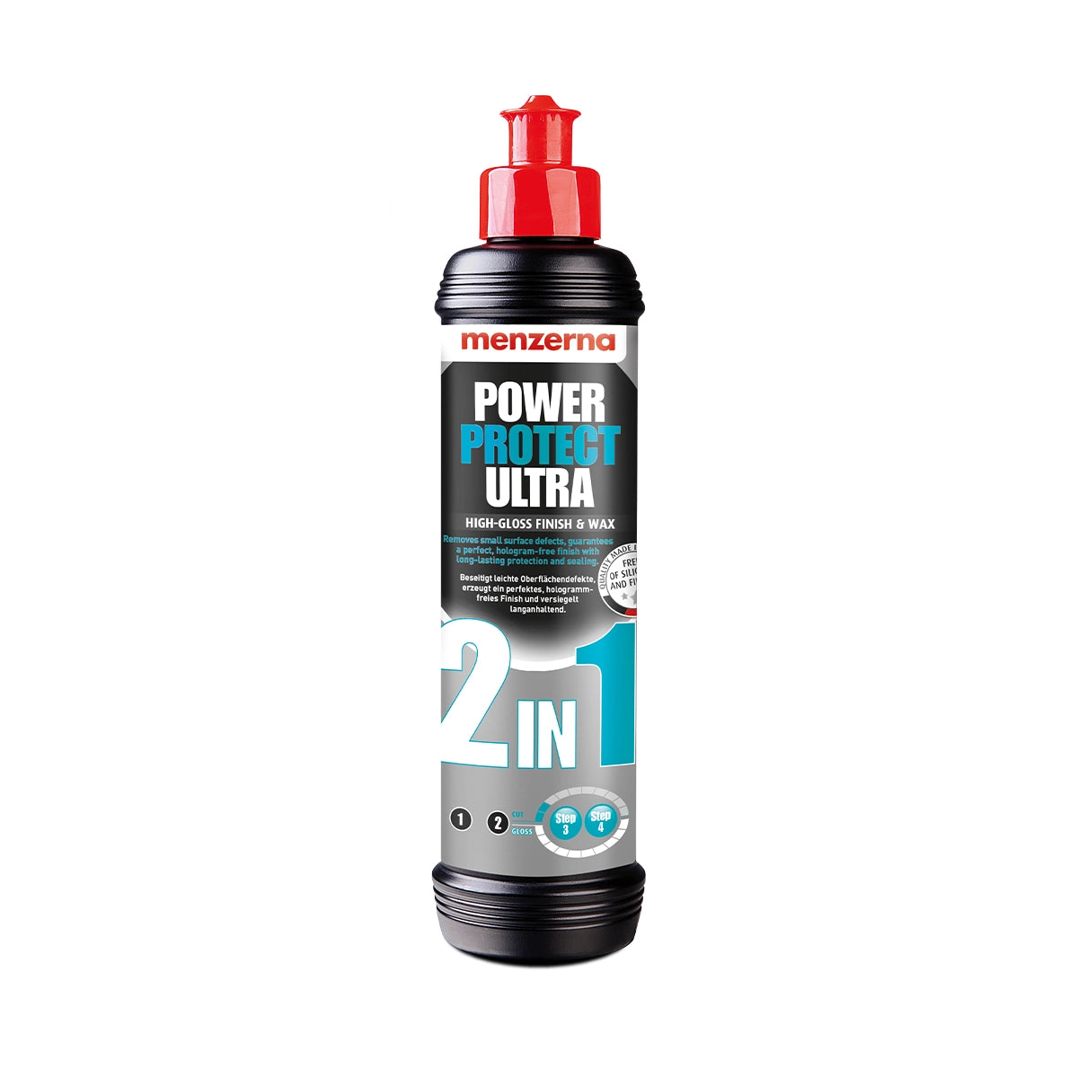 Menzerna Power Protect Ultra 2 In 1 Sealant 250ml, silicone-free formula for a high gloss finish and strong protection against environmental damage.