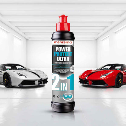 Menzerna Power Protect Ultra 2 In 1 Sealant, 250ml, offers water-repellent effect and streak-free shine, perfect for all paint types