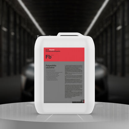 Koch Chemie Felgenblitz Säurefrei Iron Remover 11 kg, pH-neutral rim cleaning gel, removes brake dust and rust for spotless wheels.