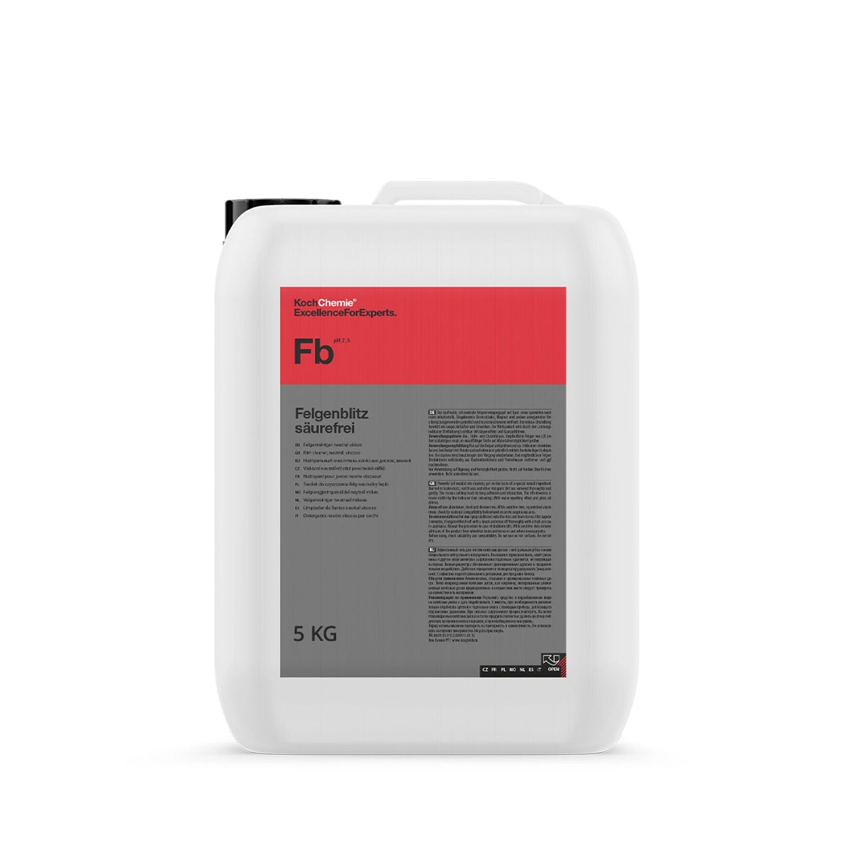 Koch Chemie Felgenblitz Säurefrei 5L, a powerful alloy wheel cleaner that removes brake dust and rust without damaging surfaces.