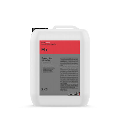 Koch Chemie Felgenblitz Säurefrei 5L, a powerful alloy wheel cleaner that removes brake dust and rust without damaging surfaces.