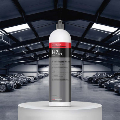 Koch Chemie Schleifpaste H7.01 1Litre, silicone-oil-free polishing compound for removing deep scratches and restoring worn paintwork.