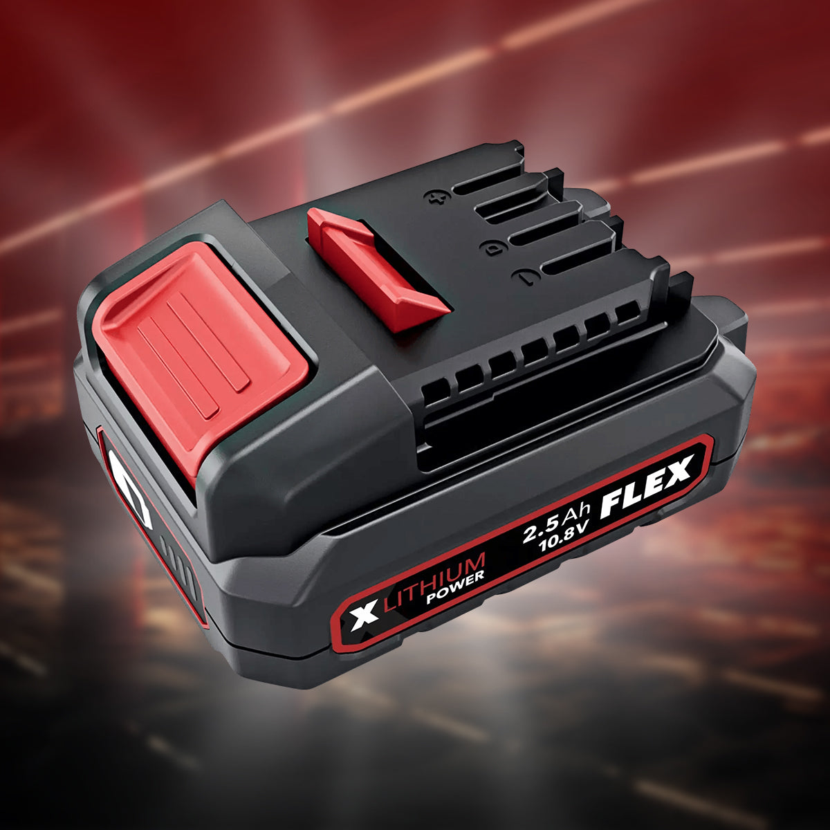 Flex AP 10.8/2.5 Li-Ion rechargeable battery pack 10.8V with 2.5Ah capacity for long-lasting power.