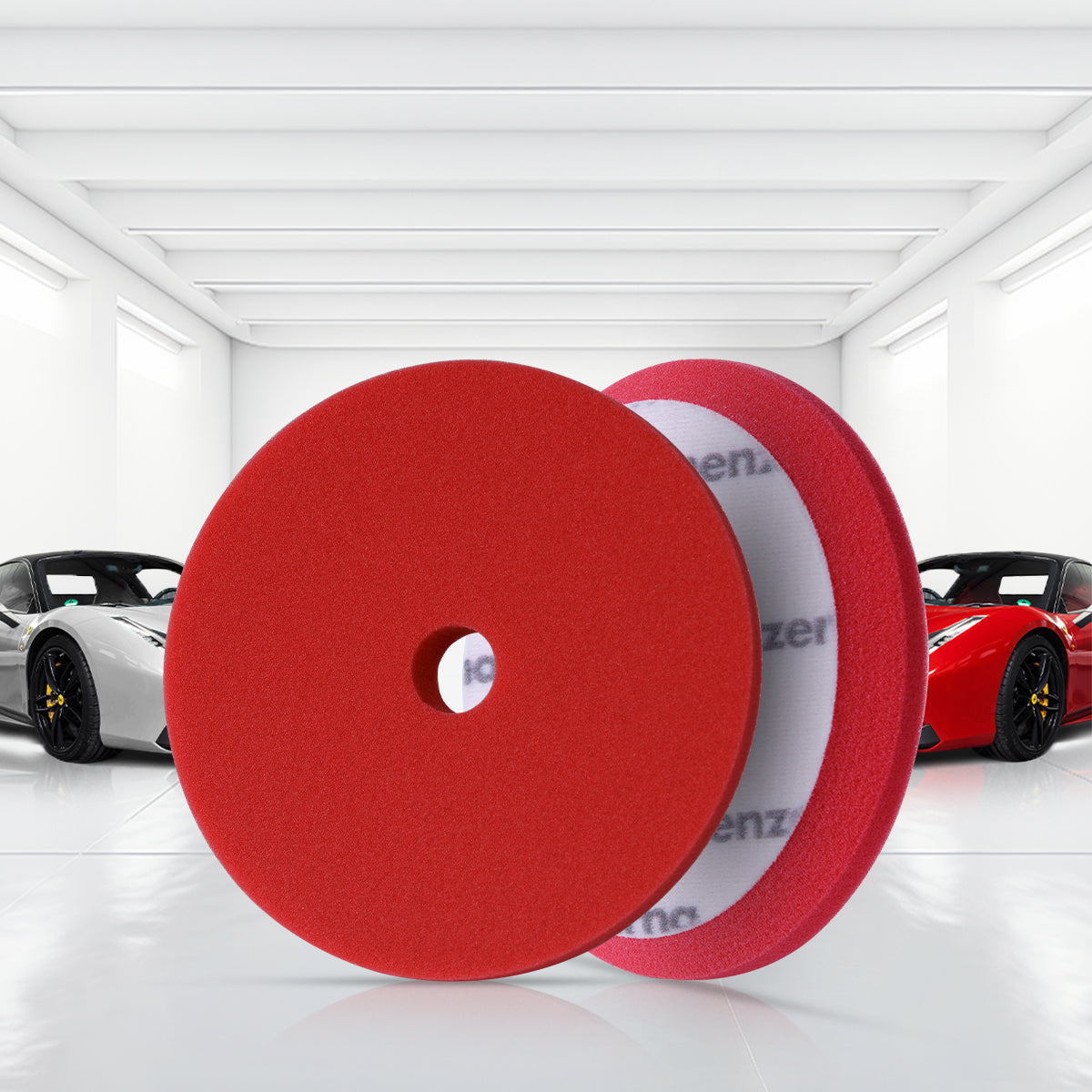 Menzerna Premium Heavy Cut Foam Pad RED 150mm, designed for precision polishing and eliminating surface imperfections with ease.