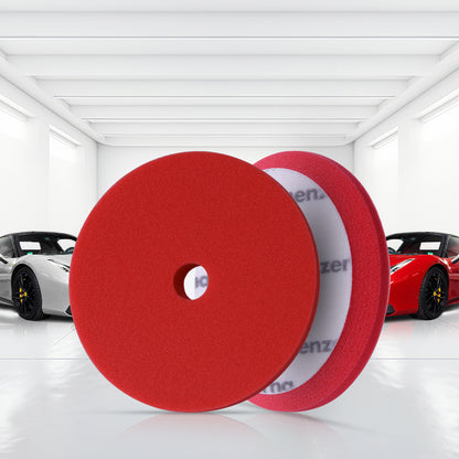 Menzerna Premium Heavy Cut Foam Pad RED 150mm, designed for precision polishing and eliminating surface imperfections with ease.