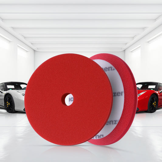 Menzerna Premium Heavy Cut Foam Pad RED 150mm, designed for precision polishing and eliminating surface imperfections with ease.
