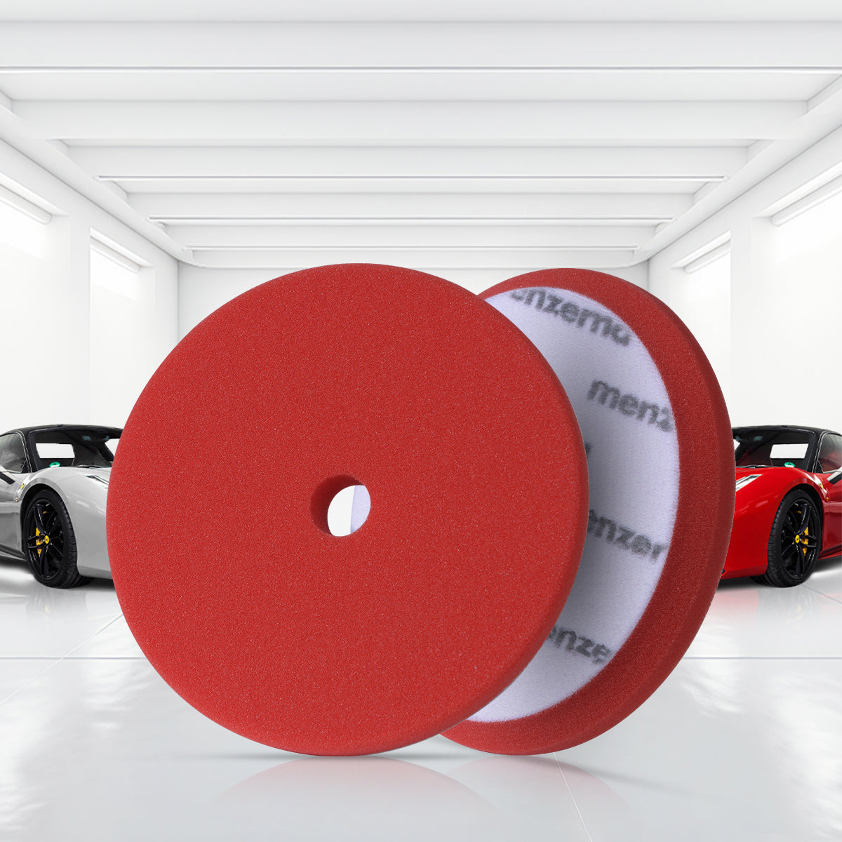 Menzerna Premium Heavy Cut Foam Pad Red 180mm, designed for removing sanding marks and scratches during polishing.